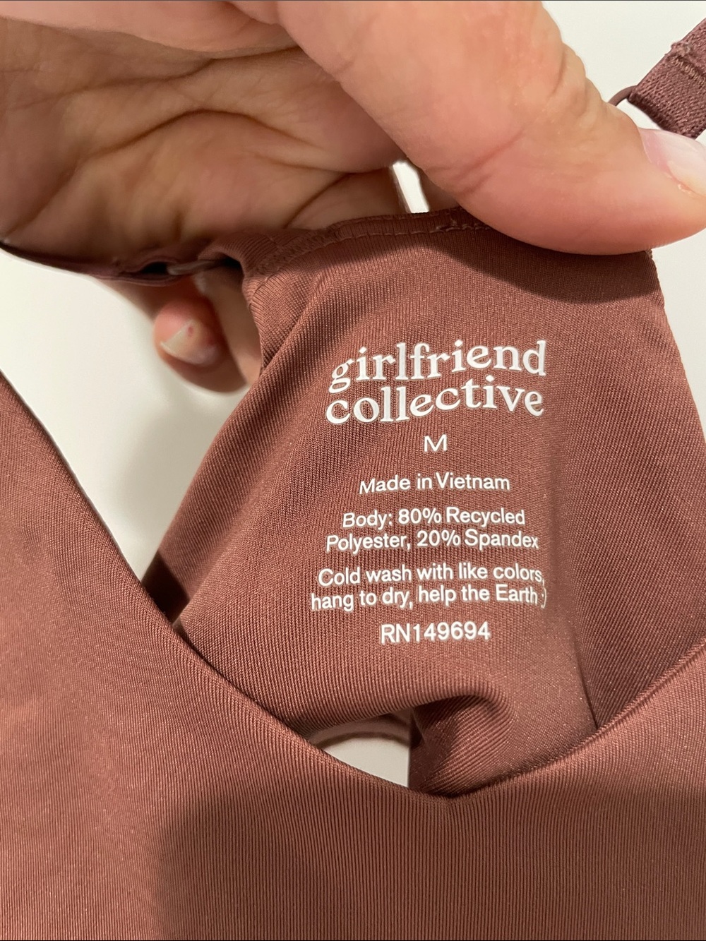 girlfriend collective mauve pink bralette - Picture 2 of 3